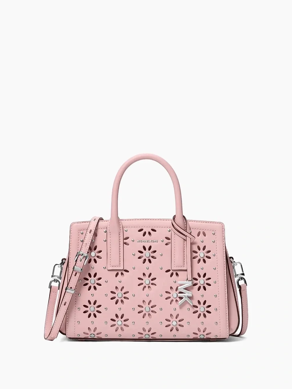 Michael Kors Blush Pink Perforated Leather Satchel